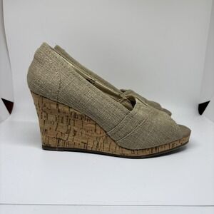Aloha Island Wedges Shoes Beige Women's Size 7 1/2 M